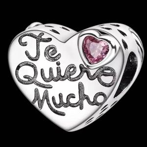 925 sterling silver charm Te Quiero Mucho Heart Charm For Bracelet,